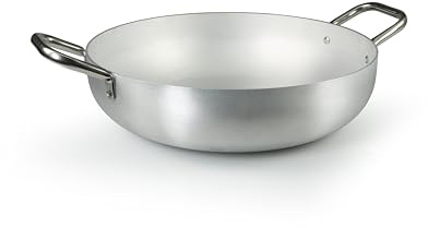 Barazzoni Spa, Tegame ø36cm, Alluminio professionale puro al 99,5%, Manici in acciaio, Adatta anche per piani ad Induzione, Made in Italy