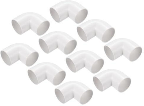 QUARKZMAN 10 Stück PVC Rohrverbinder 40 mm Richtungswechsel 90 Grad Winkelrohrverschraubung Kupplung Kanalverbinder Kupplungsverbinder Kabelrohr für Elektrische Leitung Rohre, Weiß