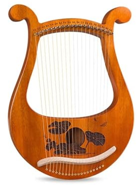 Lyra Harfe Holz Musikinstrument Lyra Harfe mit Stimmschlüssel Saiten Lyra Harfe(Color:Lotus)