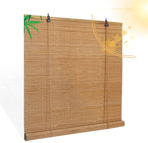 Bambusrollo Outdoor Balkon Sichtschutz Sonnenschutz Raffrollo Bambus Jalousien 50-180cm Breit Einfach Aufzuhängen Fenster Vorhänge für Innen/Außen/Garten/Pergola/Küche Rollos Hitzeschutz Staubdichte