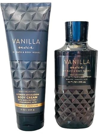 Vanilla Noir Men 3-in-1 Shower Gel and Body Cream for Hair, Face and Body (Pack of 2)