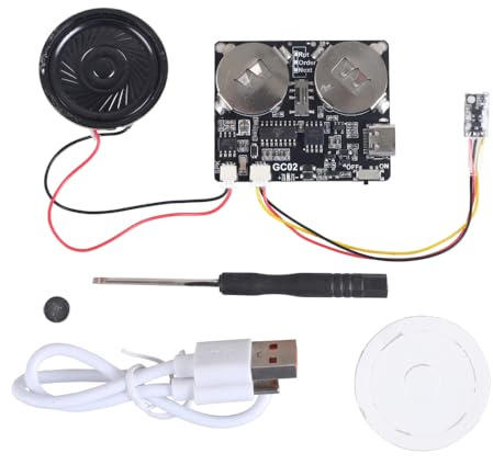 Modulo Audio, 8M Modulo Registrazione Vocale Programmabile Musicale con Altoparlante, Attivato Tramite Pulsante e Può Cambiare 3 Modalità di Riproduzione per Fai Da Te Biglietto di Auguri Natale