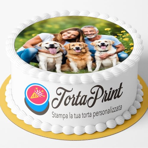 Cialda per Torta Personalizzata con Foto o Immagine – Decorazione Alimentare Rotonda Gluten Free per Compleanni ed Eventi (Rotonda) (20 cm, Pasta di zucchero)