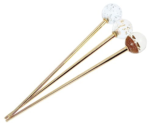 Healeved 3 Palillos para El Pelo Japoneses de Papel Dorado para Accesorios de Peinado de Boda Combinados para El Cabello de Mujer