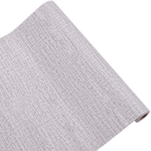 CREATCABIN Papel Tapiz de Tela de Hierba Papel Tapiz Autoadhesivo Papel de Contacto Texturizado Papel Tapiz de Lino Sintético Papel Tapiz de Vinilo de Tela Autoadhesivo Pegatinas Decorativas para Cubr