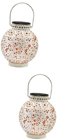 OSALADI 2pcs Hanging Garden Ornaments Solar Lantern Outdoor Decor Portable Safety Energy-Saving