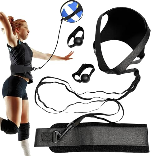 Equipo de Entrenamiento de Vóleibol - Entrenador De Pases Perfeccionado,Banda de Rebote para Voleibol de Playa con de Práctica para Saques, Recepciones y Remates en Interior y Exterior