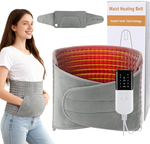 Heizkissen, Elektrische Wärmekissen mit Abschaltautomatik und Handwärmer, 10 Heizstufen, 4 Timer-Einstellungen Wärmegürtel Rücken mit Überhitzungsschutz, Maschinenwaschbar für Rücken Lende Bauch Füße