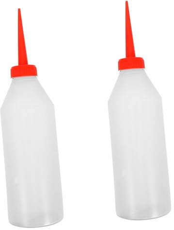 LIFKOME 2 Pezzi Bottiglie Olio Plastica per Macchina da Cucire con Beccuccio Rosso di Precisione Dispenser Olio Motore Leggero e Portatile Ergonomico e Antigoccia