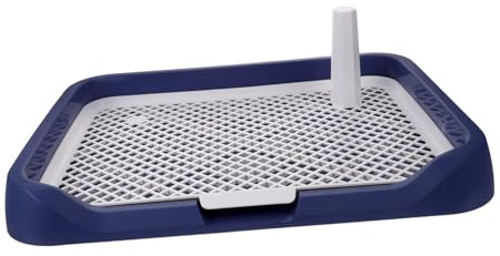 GANAZONO Toilettes pour Animaux en Plastique Bleu Grosse Capacité, Design Multifonctionnel Anti-éclaboussures, pour Apprentissage Propreté des Chiots en Intérieur