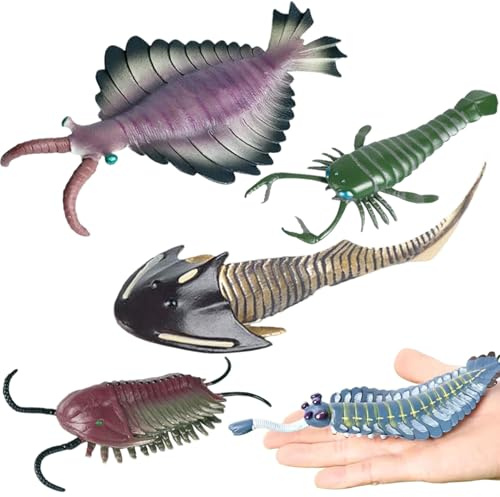 Nuiorfty Set di 5 figurine di animali organismo antico del Cambriano Figure di animali Realistici giocattoli educativi in ​​plastica