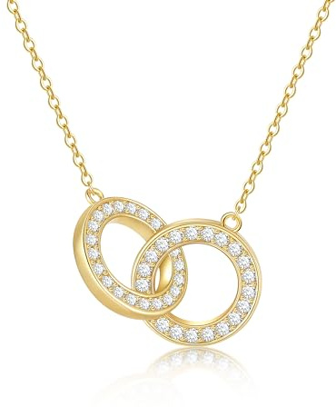 TempBeau Damen Kette Herz Infinity Kreuz Tropfen | Zeitlose Designs für jeden Anlass, Herz Infinity Kreuz Tropfen, Edle Geschenkverpackung, Silber & Gold verfügbar