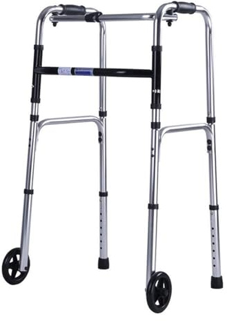 Andador plegable con ruedas, ligero y ajustable de altura para una fácil movilidad, diseño de rueda delantera para estabilidad y apoyo