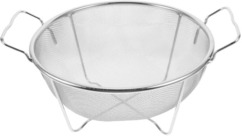SUPVOX Colador de Cocina de Acero Inoxidable con Doble Oreja Reforzada, Cedazo de Malla Fina para Filtración de Residuos en Fregadero, Accesorio para Escurrir Arroz y Frutas, Limpieza