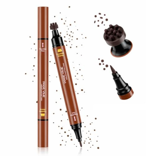 Shengxi 1 Lápiz Pecas 2 en 1 con Colorete, Freckle Pen Fácil de Usar, Lápiz para Pecas Maquillaje, Resistente al Agua y Larga Duración, Delineador de Ojos Marrón para un Look Natural Sun-Kissed