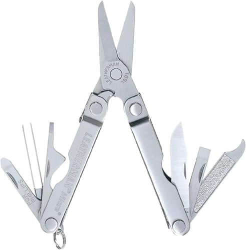 Leatherman Micra - Edelstahl-Schlüsselanhänger Multi-Tool mit Federschere und 9 Werkzeugen - Edelstahl