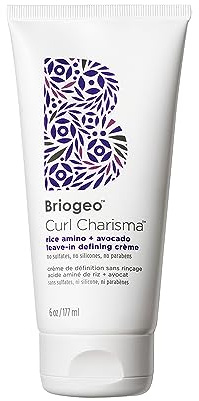 Briogeo Curl Charisma Rice Amino + Avocado Leave-In Defining Crème, Anti Frizz Hair Styling Moisturizer, Leave In Cream for Wavy, Curly, Coily Hair, Boosts Hydration, Vegan, Cruelty-Free