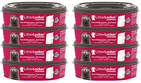 Litter Locker LitterLocker Fashion 8er-Pack Original Nachfüllkassetten, erspart den täglichen Gang zur Mülltonne, sauber und geruchlos, Schwarz