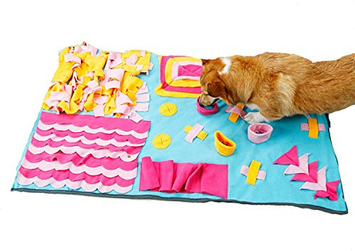SEnjoyy Schnüffelteppich Hund Schnüffelrasen Schadstofffreies Hunde Katze Matte Futter Schnüffelteppich Interaktiv Haustier Essen Spielzeug Schnüffelmatte