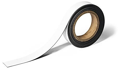 Durable 170802 Cinta de identificación magnética, 5m x 30mm, puede ser cortada a cualquier tamaño, blanca