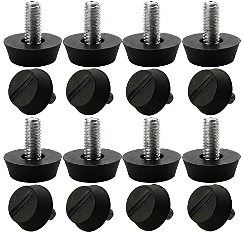 sourcing map 16Stk Stellfuß Verstellbare Möbelfüße Haushaltmöbel verstellbare schiefe Nivellierfüße Bodenschutz M6 x 13 x 20mm