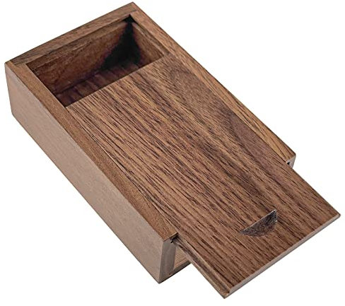 JBOS Holz Geschenkbox mit Schiebedeckel, Schiebedeckel Holzboxen USB-Box zum Gravieren von Wörtern für Freunde/Geschäftspartner/Fotografen/Kunden (Walnußholz, 8x5.1x2.5cm)