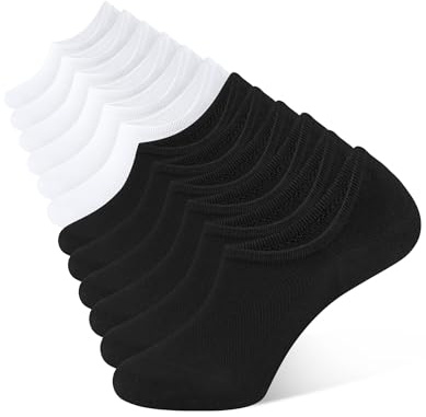 CLOSEMATE 6 par Föttlinge Damen Herren Rutschfestes Silikon und Atmungsaktives Mesh Bomull Sneaker Strumpor Mjuka och bekväma osynliga strumpor Elastiska 168-nål Nr.CW05 3Svart 3Vit 39-42