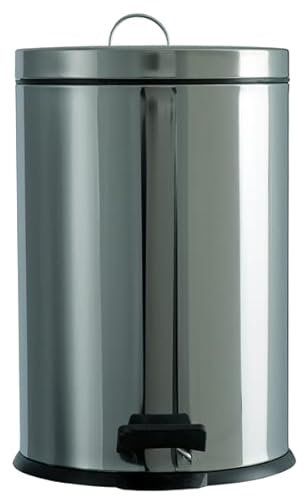 PRODIFA Poubelle A Pedale 12L Inox Brillant Avec Bac Plastique