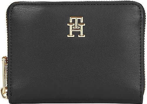 Tommy Hilfiger ICONIC TOMMY MEDIUM ZA, Damen Geldbörsen, Black,