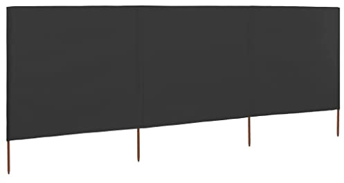 Higsose Cortavientos plegable de 3 piezas, 400 x 120 cm, para playa, resistente al viento, protección contra el viento, para jardín, exterior, camping, parque, para protección contra el viento, arena,