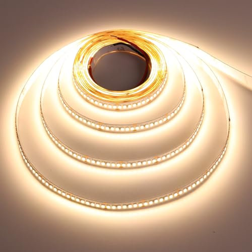 TOPAI Striscia LED 5 Metri Bianco Naturale Alta Luminosità 12000 Lm 20W/M, SMD2835 Strip LED 24V 4000K Adesiva Tagliabile 238LEDs/M Non Impermeabile Per cucina camera da letto Illuminazione