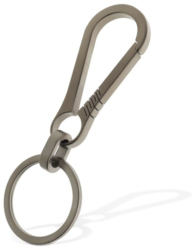 Ouligay Llavero de titanio con mosquetón de titanio con abrebotellas, duradero paracord llavero mosquetón para llaves robusto hombre mujer