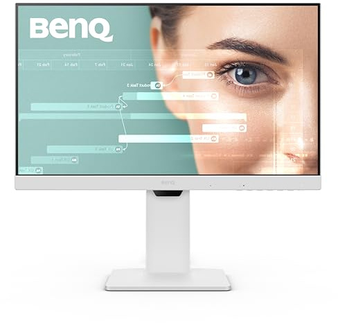 BenQ GW2486TC Monitor USB de escritorio 24 1080p | Modo codificación | IPS | Tecnología de cuidado ocular | Brillo adaptativo | Altura ajustable | Monitor blanco | Micrófono cancelación de ruido |