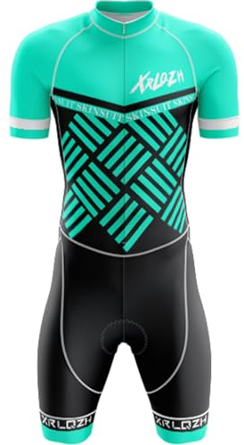 Homme Pro Trifonction Manches Courtes Sports De Plein Air Vêtements De Triathlon,Tri-Costume d'une Pièce,Combinaison De Cyclisme Homme，Cyclisme Body (TYP-12,M)
