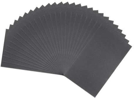 sourcing map 25pcs Sandpaper 500 Grit 9 x 5.5 Inch Waterproof Backing Silicon Carbide Abrasive Wet Dry Sanding Sheets for Wood Finishing, Metal Sanding, Automotive Polishing