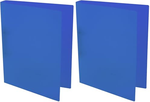 Idena 224338 - Ringbuch DIN A4, aus PP, 2 Ringe, 35 mm Rückenbreite, transluzent blau, 1 Stück (Packung mit 2)
