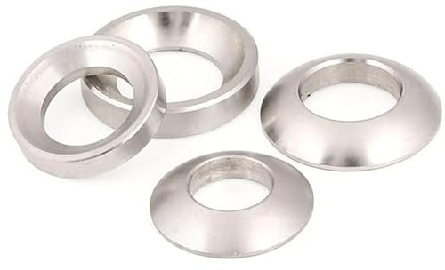 Rondella a tazza svasata, rondella di finitura, rondella svasata, M6~M56 Rondella svasata solida conica 304 Guarnizione in acciaio inossidabile Concavo Convesso Conico Sferico Rondella conica (1 pz)(C