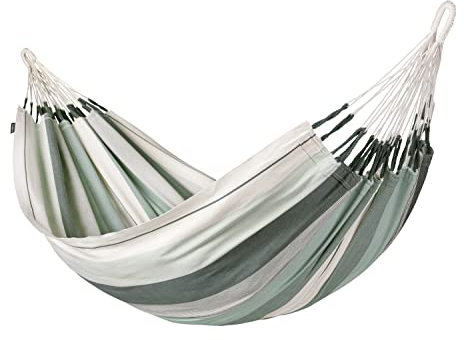 LA SIESTA® Modesta Single Hängematte - Indoor Outdoor Hängematte mit Gurt - Baumhängematte, tragbare Baumwollhängematte, Hängematte Leinwand für Garten Balkon Schlafzimmer Pool - Olive