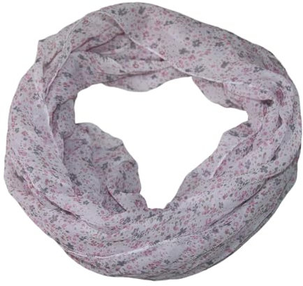 beybey® Blümchen Damen Loop Schal aus Seide und Baumwolle und in herrlichen Farben. (rosa)