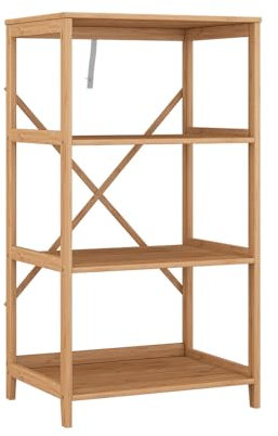 Vicco Bücherregal Novaro, Bambus, 48.3 x 87.9 cm mit 4 offenen Fächern