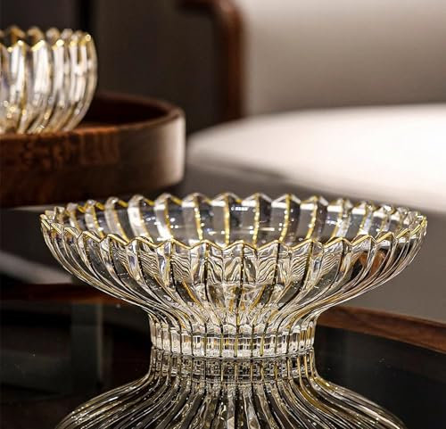 Puremagics Hand-Painted Gold Decorative Bowl-12 Diameter, Gold Fruit Bowl, Kitchen Table Centerpiece, Home Decor.