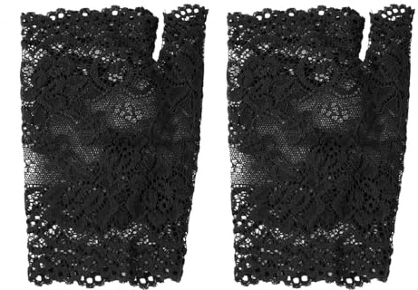 Davivian Guantes de Encaje, Guantes Cortos Sin Dedos, Accesorios De Disfraz Para Fotos Con Malla Transparente Y Protección Solar Para Bodas, Fiestas De Gala Y Cosplay