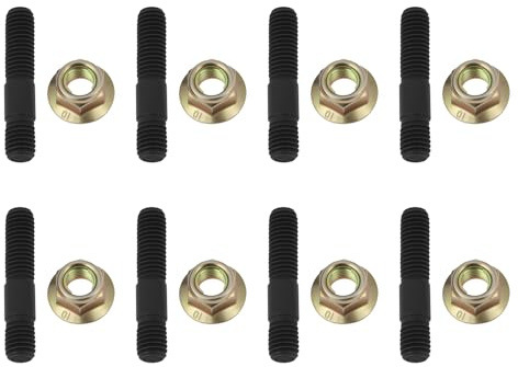 Briny River 8 Set Stud Bolts & Nuts M10x1.5 Automobile Exhaust Manifold Bolts 10.9 12x25x50mm