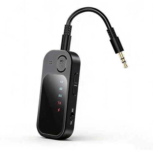 eppfun Transmisor Receptor Bluetooth 5.4 para TV, Jack 3,5mm Audio Adaptador para Auriculares Altavoces