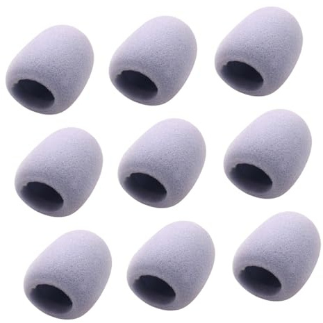 Healifty Copertura Microfono Antivento in Schiuma 9 Pezzi Grigia Protezione Microfono Portatile Elastica Per Ktv Karaoke Per Attività All’aperto e Conferenze