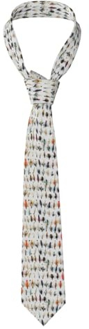 gawuoab Sélection de mouches de pêche à la truite traditionnelles White Fish, cravates pour hommes, cravates fines fantaisie en polyester