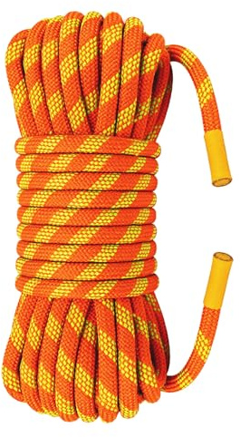 HUYEZybflt Corde d'escalade 80m Corde Statique Haute Résistance 12mm Conforme à La Certification UIAA Adaptée aux Canots de Sauvetage Activités Extérieures et Alpinisme Orange Réfléchissante