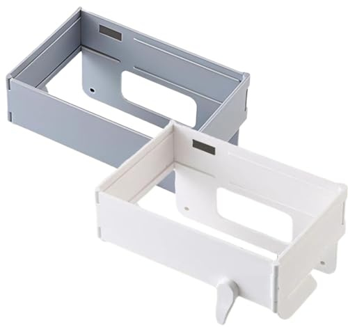 Hopfällbar Soppåsehållare, Väggmonterad Hopfällbar Soptunna Med Magnetisk Stängning, Soppåsehängare, Hängande Soptunneställ Med Fästsnäppe(Gray+White)