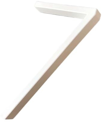 LOAFTWICRE House Numbers 125mm White House Numbers Doorplate Letters Metal Outdoor Street Door Plaque Number For Home Mailbox(Number 7)