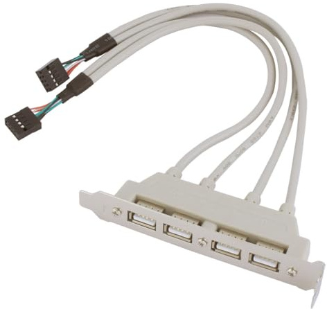 sourcing map USB 2.0 4-Port to 9-Pin Header Cable, for Motherboard | USB 2.0 4-port to motherboard header 9-pin bracket extension cable, for internal PC connection, front panel USB ports